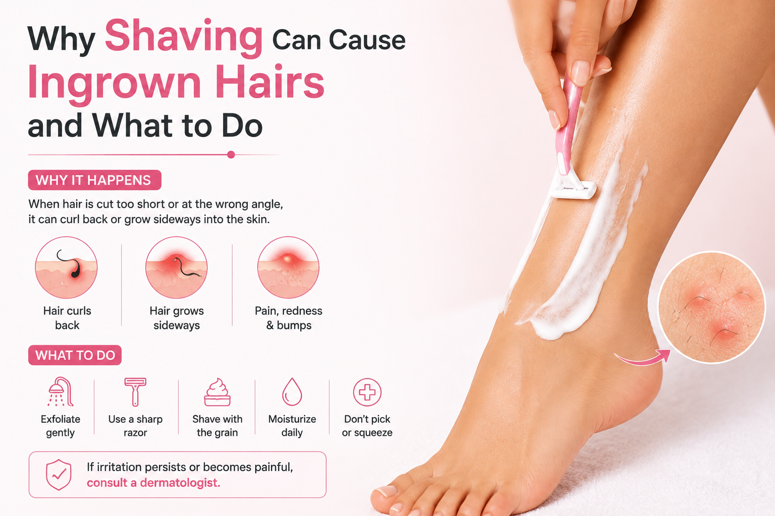 Why Shaving Can Cause Ingrown Hairs and What to Do, Elegance Clinic, Surat