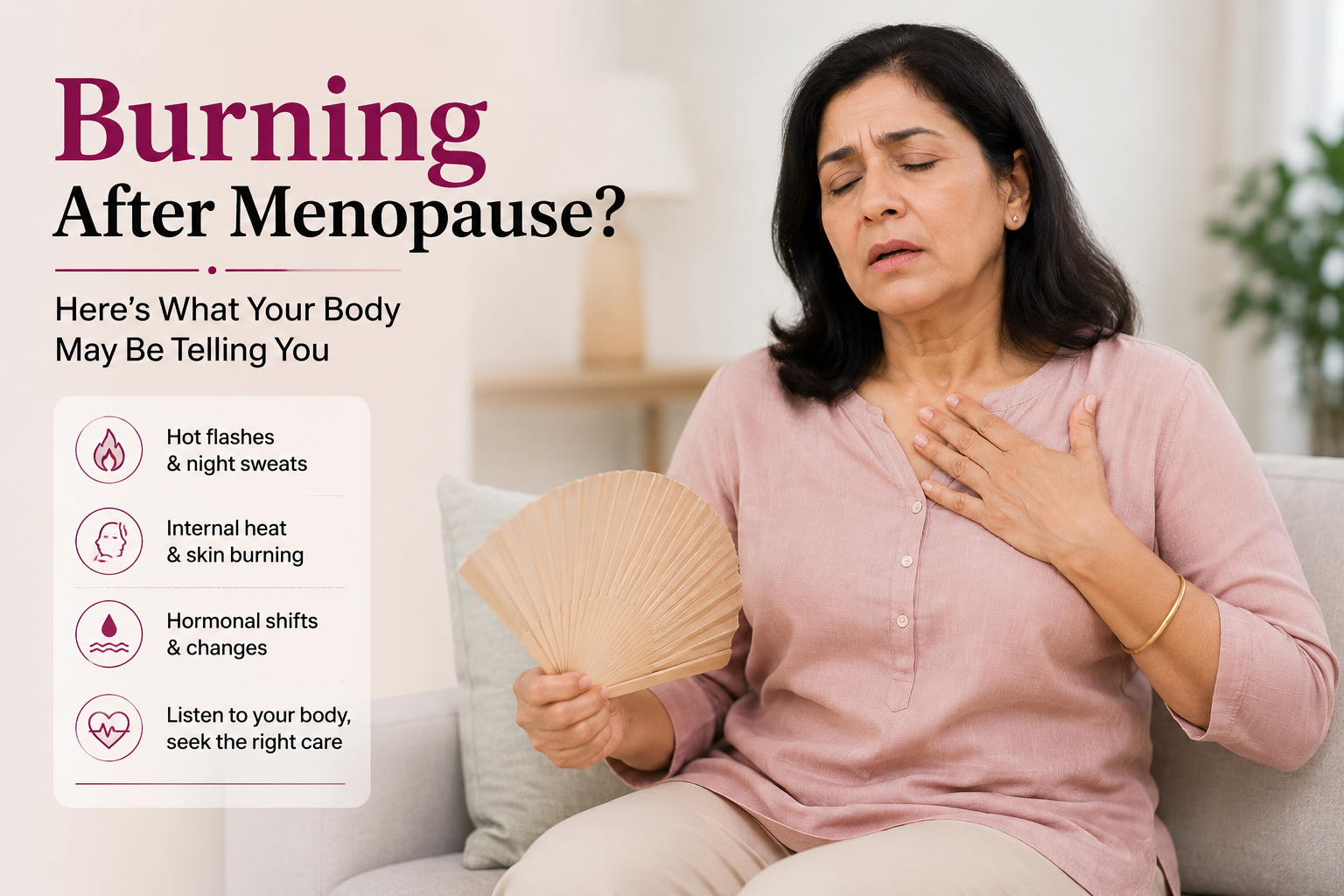 Burning After Menopause? Here’s What Your Body May Be Telling You, Elegance Clinic, Surat